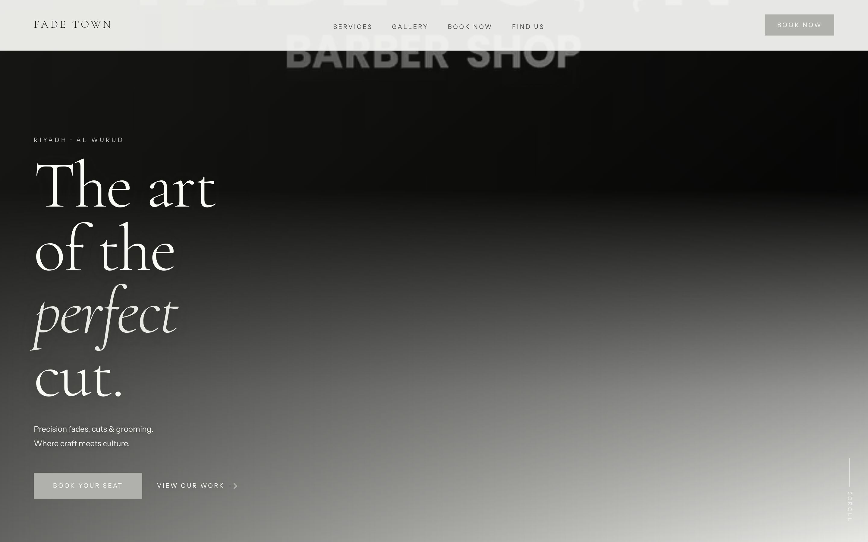 Fade Town website — barbershop web design by Fadezy for Riyadh
