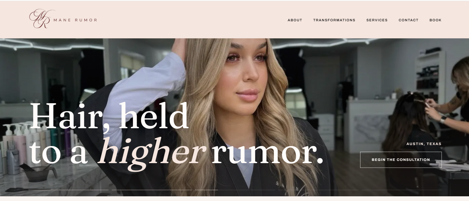 Mane Rumor — beauty salon website by Fadezy