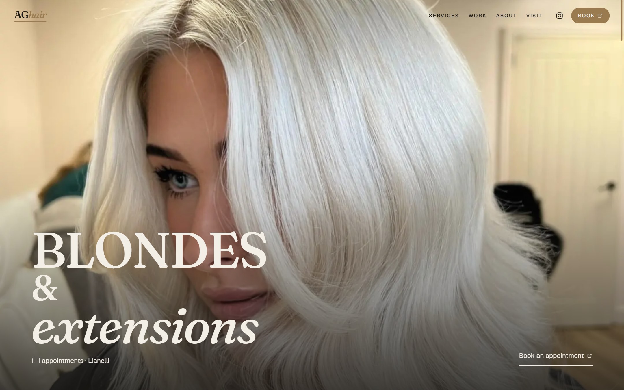 AGhair website — salon website design by Fadezy for Llanelli, United Kingdom