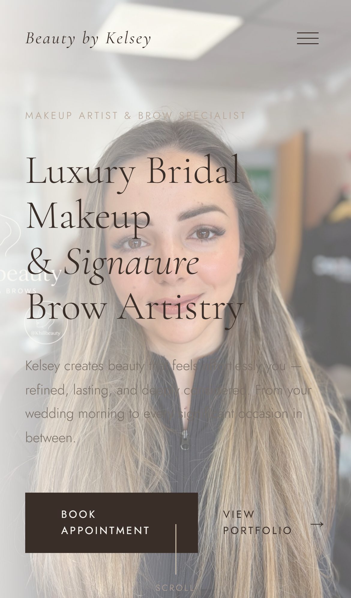 Beauty by Kelsey mobile website — website design for beauty specialists by Fadezy