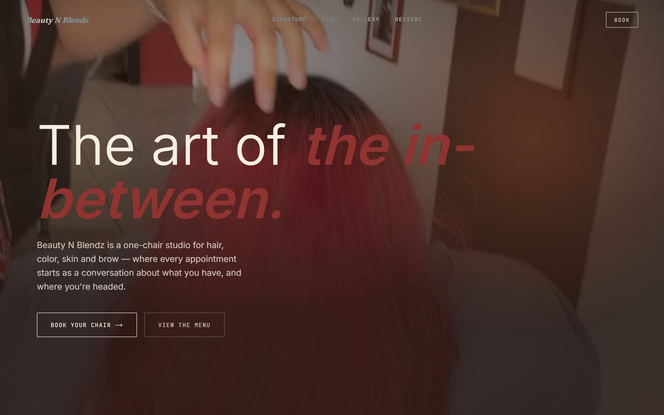 Beauty N Blendz website — beauty salon website design by Fadezy for Fort Stockton