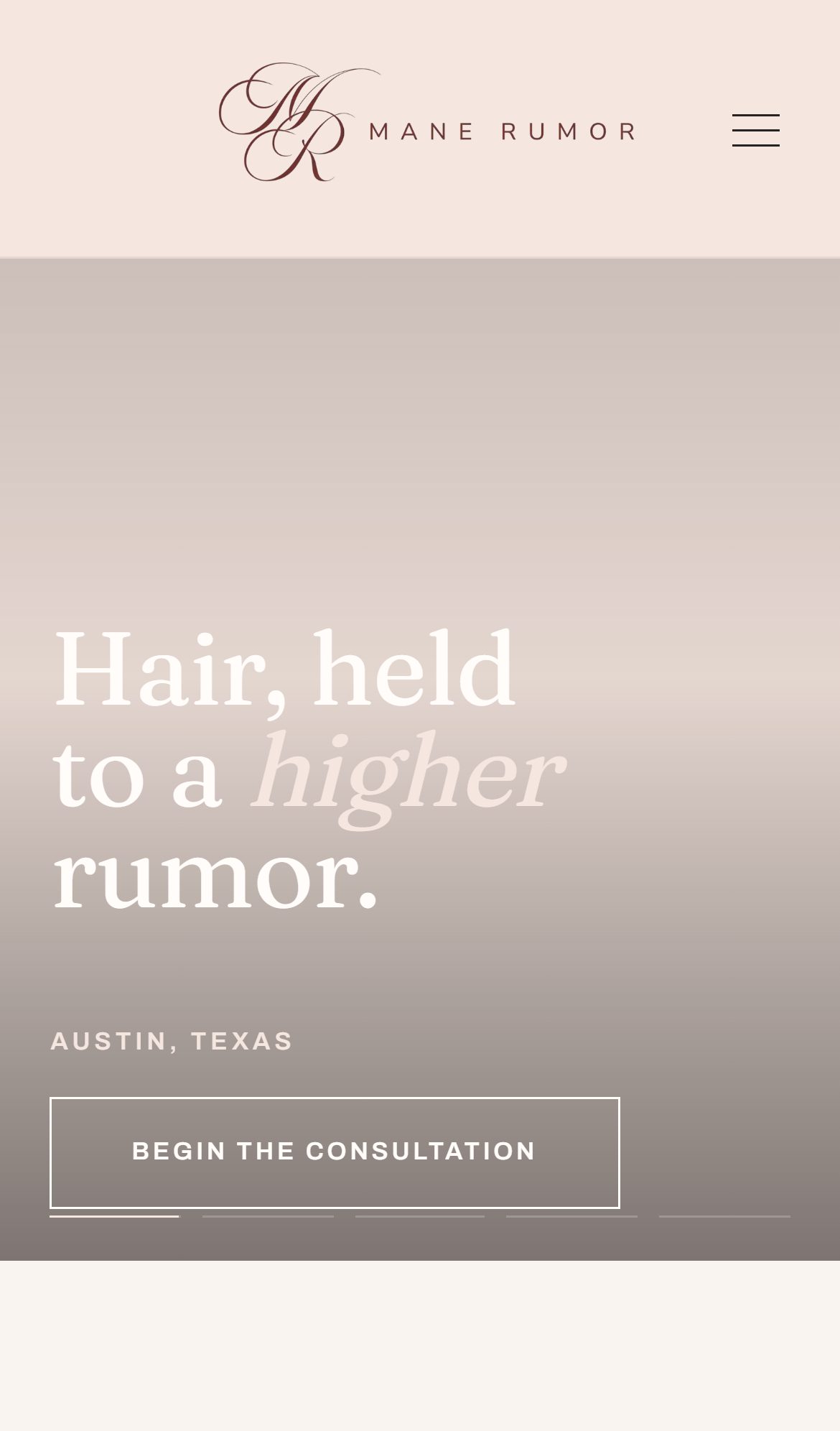 Mane Rumor mobile website — salon website designer work by Fadezy