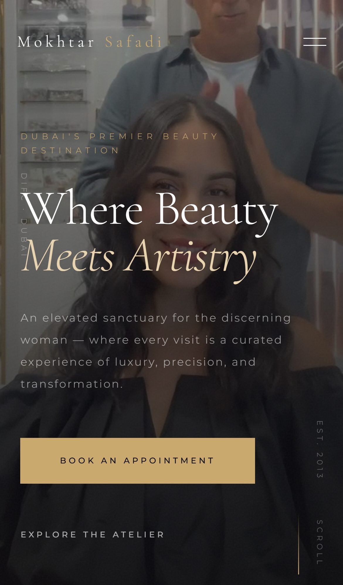 Mokhtar Safadi Beauty Lounge mobile website — salon website design by Fadezy