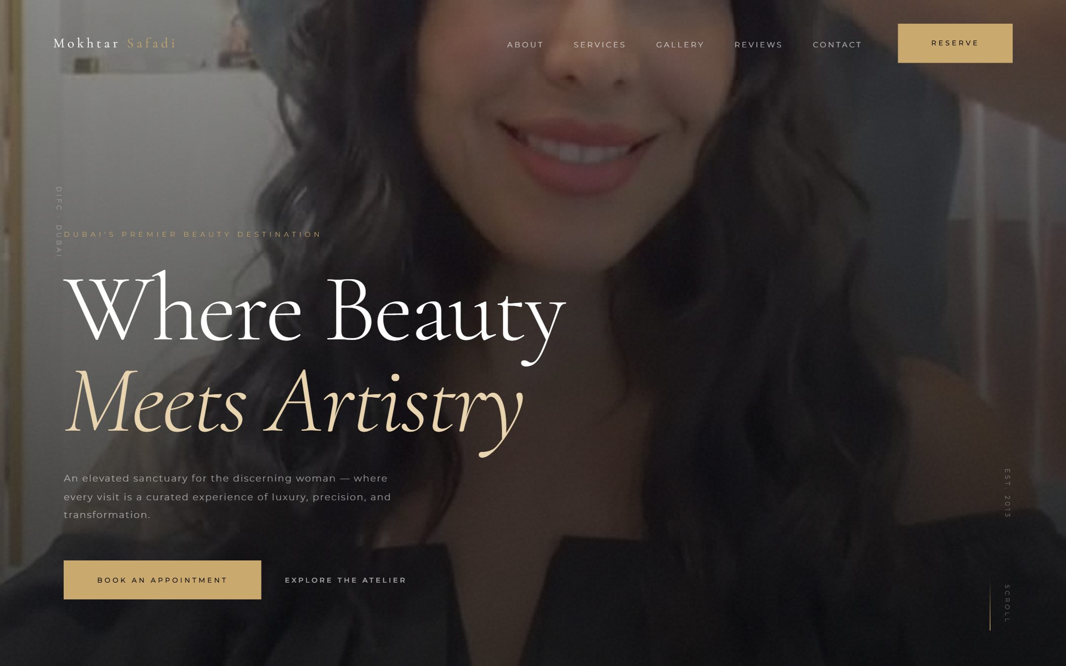 Mokhtar Safadi Beauty Lounge website — beauty salon website design by Fadezy for DIFC Dubai